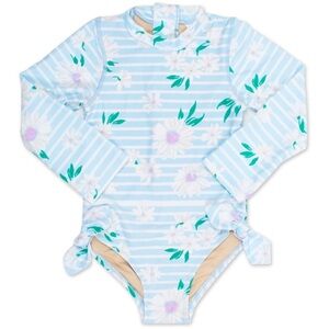 Shade Critters Girl Floral Striped Long Sleeve Swimsuit in size 2T